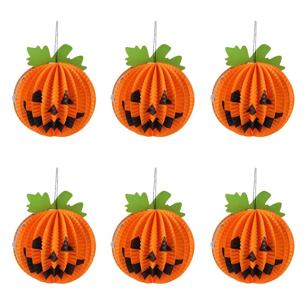 6pcs Halloween Paper Pumpkin Lantern Pumpkin Ornament Three-dimensional Halloween Ghost Pumpkin Ornament 15*13CM
6pcs Halloween Paper Pumpkin Lantern Pumpkin Ornament Three-dimensional Halloween Ghost Pumpkin Ornament 15*13CM