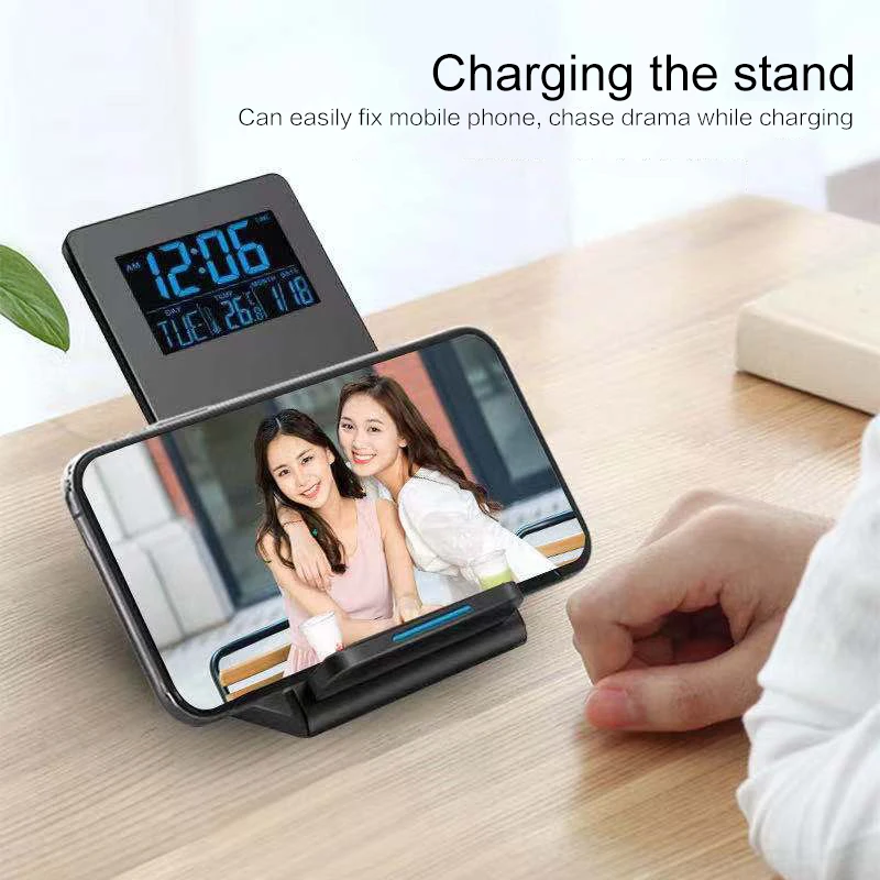 3-in-1 Wireless Charger Desktop Stand Pad For Samsung Qi Fast Charging For IPhone With Digital Alarm Clock Time Temperature
3-in-1 Wireless Charger Desktop Stand Pad For Samsung Qi Fast Charging For IPhone With Digital Alarm Clock Time Temperature