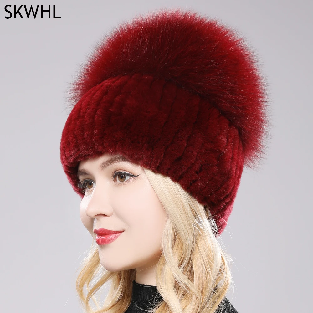 Female's Hat Good Elastic Natural Fluffy Real Fox Fur Hat New Winter Women Knitted Real Rex Rabbit Fur Hats Lady Real Fur Cap
Female's Hat Good Elastic Natural Fluffy Real Fox Fur Hat New Winter Women Knitted Real Rex Rabbit Fur Hats Lady Real Fur Cap