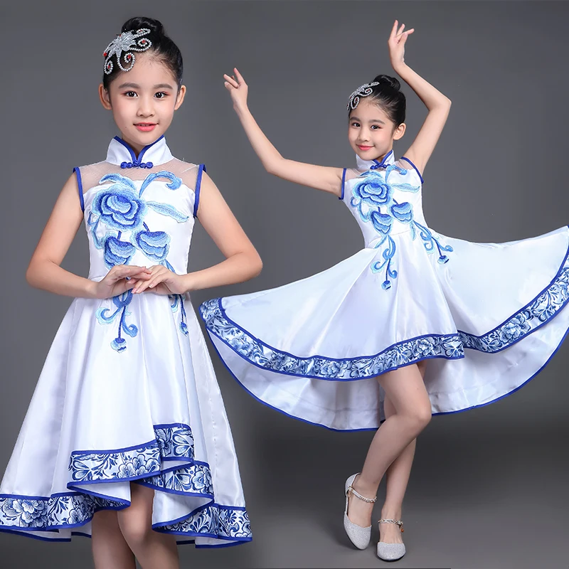 Children's Jazz Dance Latin Dance Girls Dress Show Costume Boy Chinese Style Blue and White Porcelain Guzheng Costume Set
Children's Jazz Dance Latin Dance Girls Dress Show Costume Boy Chinese Style Blue and White Porcelain Guzheng Costume Set