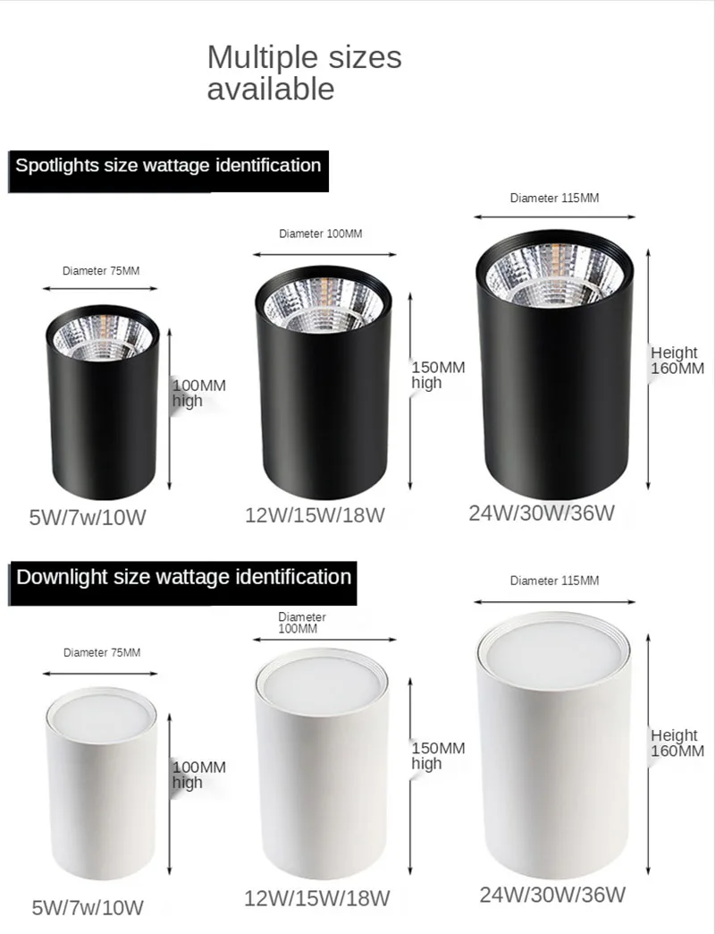 LED Surface Mounted Downlight COB Spotlight No Hole Ceiling Type Commercial And Household Decorative Downlight Spotlight
LED Surface Mounted Downlight COB Spotlight No Hole Ceiling Type Commercial And Household Decorative Downlight Spotlight