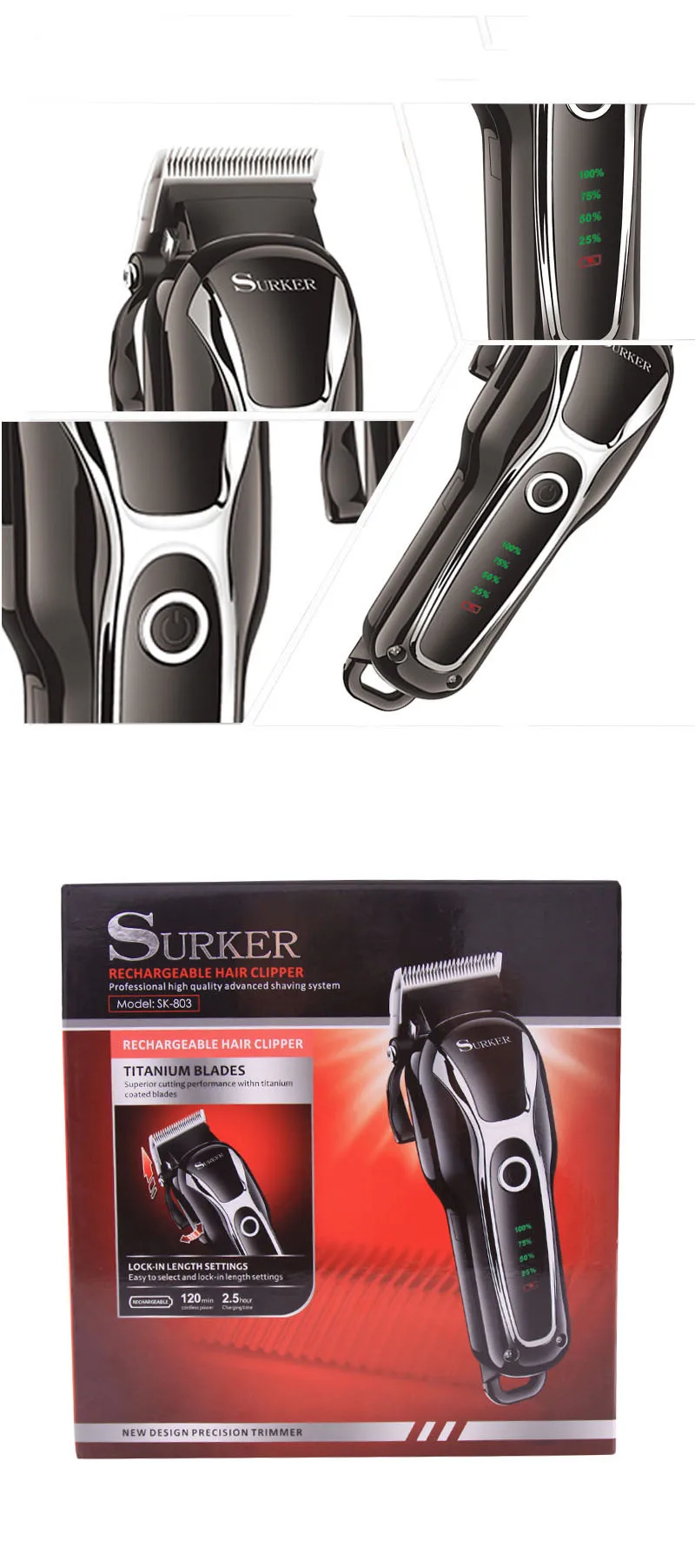 New Products High-Power Liquid Crystal Hair Clipper Top Grade Profession Hair Salon Electric Hair Clippers Sub-Charging P
New Products High-Power Liquid Crystal Hair Clipper Top Grade Profession Hair Salon Electric Hair Clippers Sub-Charging P