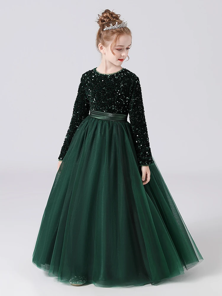 Green Evening Dresses For Girls Princess Sequin Tulle Long Children Formal Wear Wedding Flower Girl Dresses
Green Evening Dresses For Girls Princess Sequin Tulle Long Children Formal Wear Wedding Flower Girl Dresses