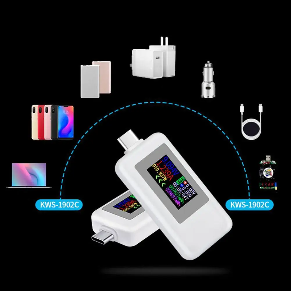 10 in 1 DC Type-C Color Display USB Tester 0-5A Current Detector Voltage 4-30V USB Power Meter Battery Charger Ammeter Mobi Z6S6
10 in 1 DC Type-C Color Display USB Tester 0-5A Current Detector Voltage 4-30V USB Power Meter Battery Charger Ammeter Mobi Z6S6