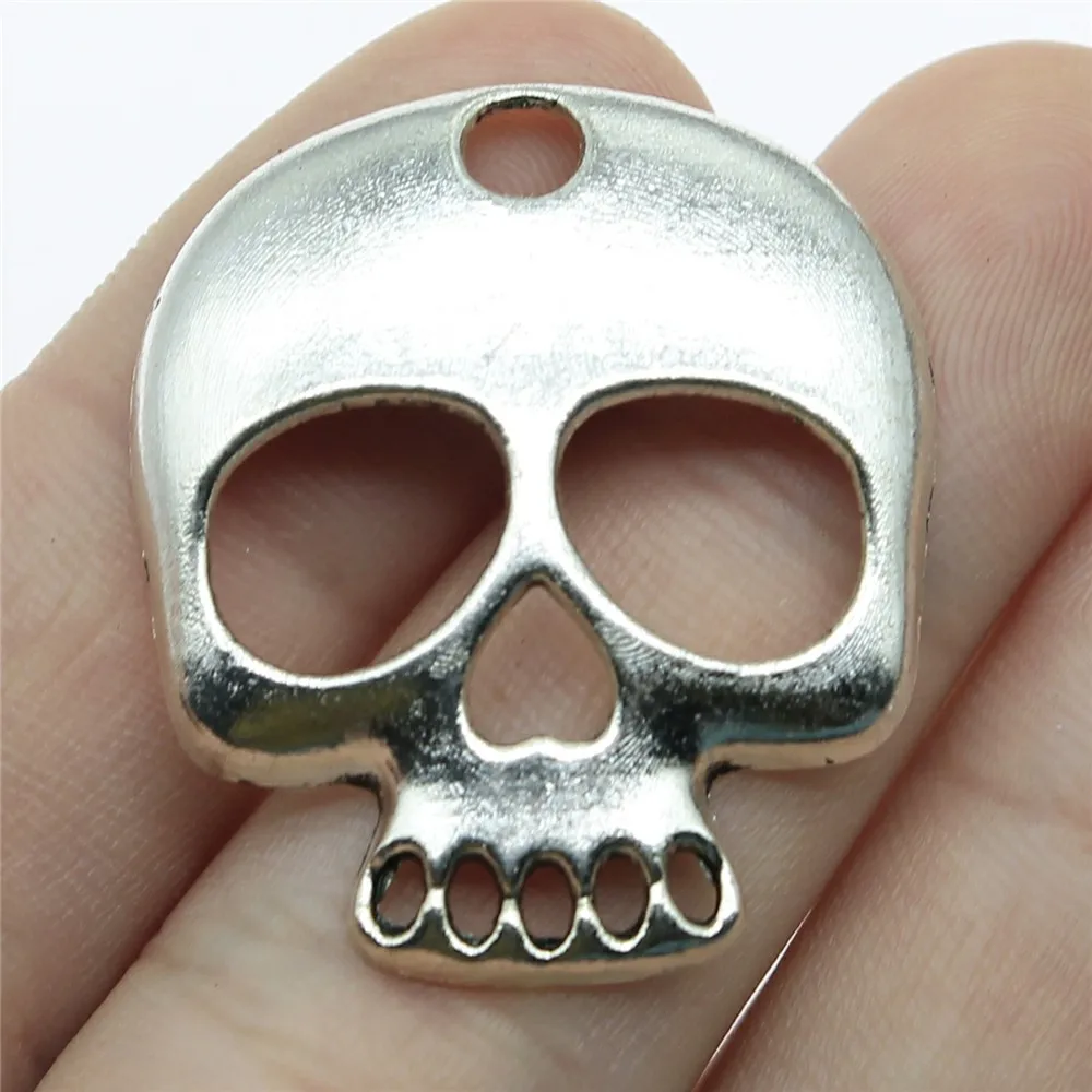 50pcs 34x30mm Antique Silver Color Antique Bronze Color Pendants Skull Charm Skull Men Charm 
50pcs 34x30mm Antique Silver Color Antique Bronze Color Pendants Skull Charm Skull Men Charm