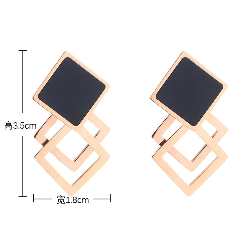 European and American Hot Style Black Square Stacked Double Hollow Square Earrings Titanium Steel Earrings Geometric Earrings De
European and American Hot Style Black Square Stacked Double Hollow Square Earrings Titanium Steel Earrings Geometric Earrings De