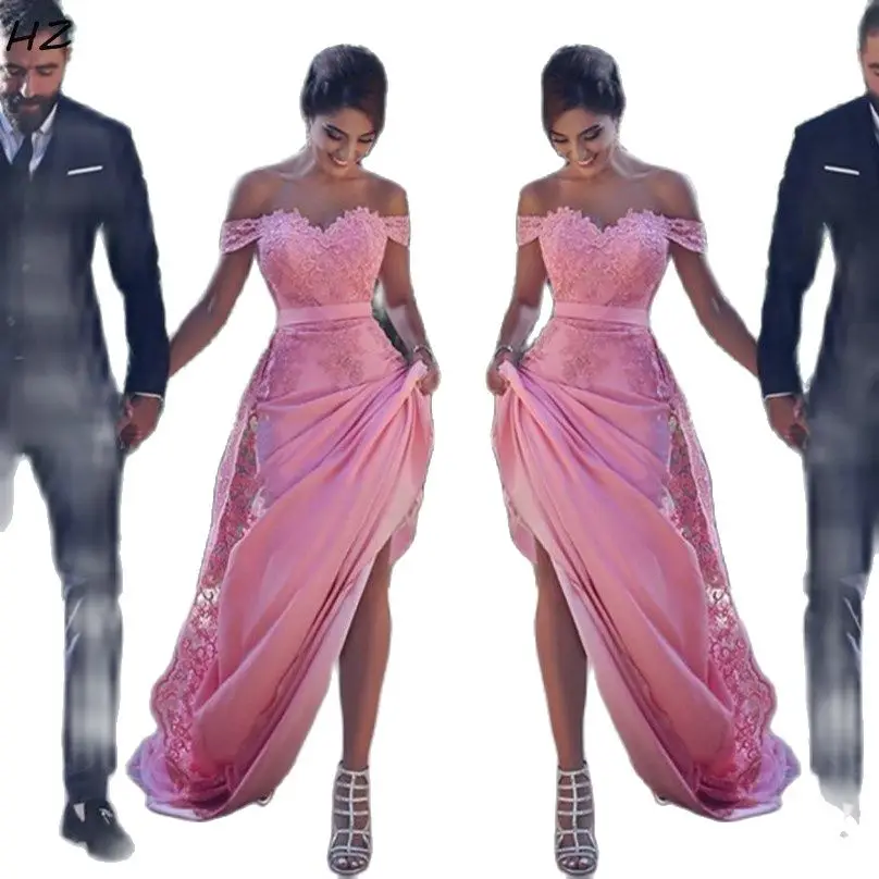 Sexy Off The Shoulder Bridesmaid Dresses Long With Lace Appliques A Line Wedding Guest Dress Pink Maid of Honor Dress Cheap
Sexy Off The Shoulder Bridesmaid Dresses Long With Lace Appliques A Line Wedding Guest Dress Pink Maid of Honor Dress Cheap