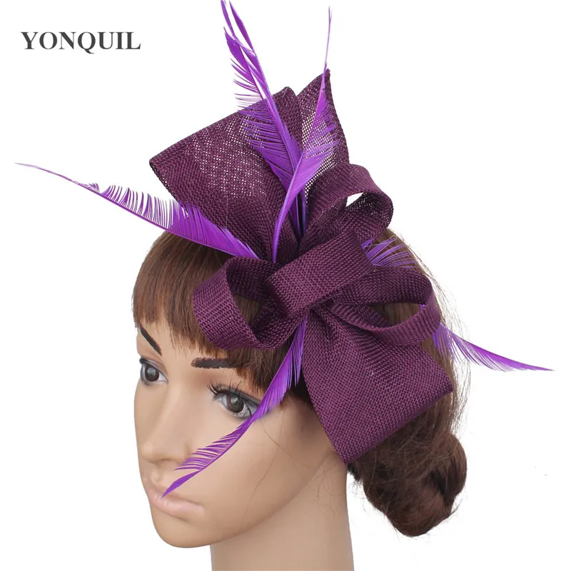 Women Wedding Hat Fuchsia Grey Sinamay Fascinator Hair Clip For Ladies Fashion Show Church Party Bride Married Feather Headdress
Women Wedding Hat Fuchsia Grey Sinamay Fascinator Hair Clip For Ladies Fashion Show Church Party Bride Married Feather Headdress