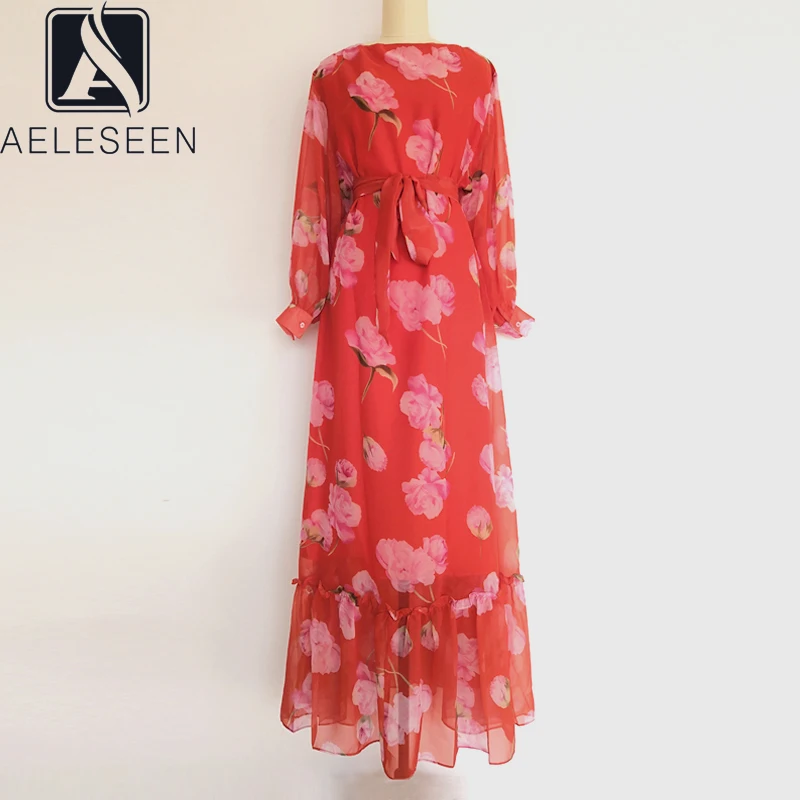 AELESEEN Spring Summer Elegant Dress Runway Fashion Maxi Long Red Flower Print High Quality Chiffon XXL Dresses
AELESEEN Spring Summer Elegant Dress Runway Fashion Maxi Long Red Flower Print High Quality Chiffon XXL Dresses