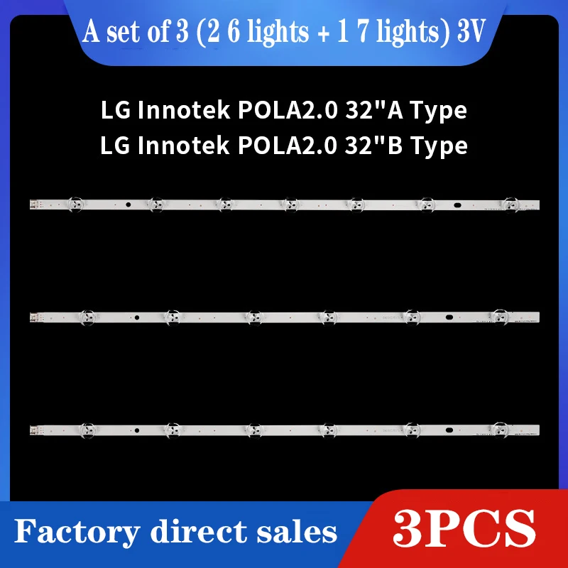 100% brand new LED backlight strip suitable for LG 32LN545B 32LN5180 lamp strip LG Innotek POLA2.0 32"A/B Type
100% brand new LED backlight strip suitable for LG 32LN545B 32LN5180 lamp strip LG Innotek POLA2.0 32"A/B Type