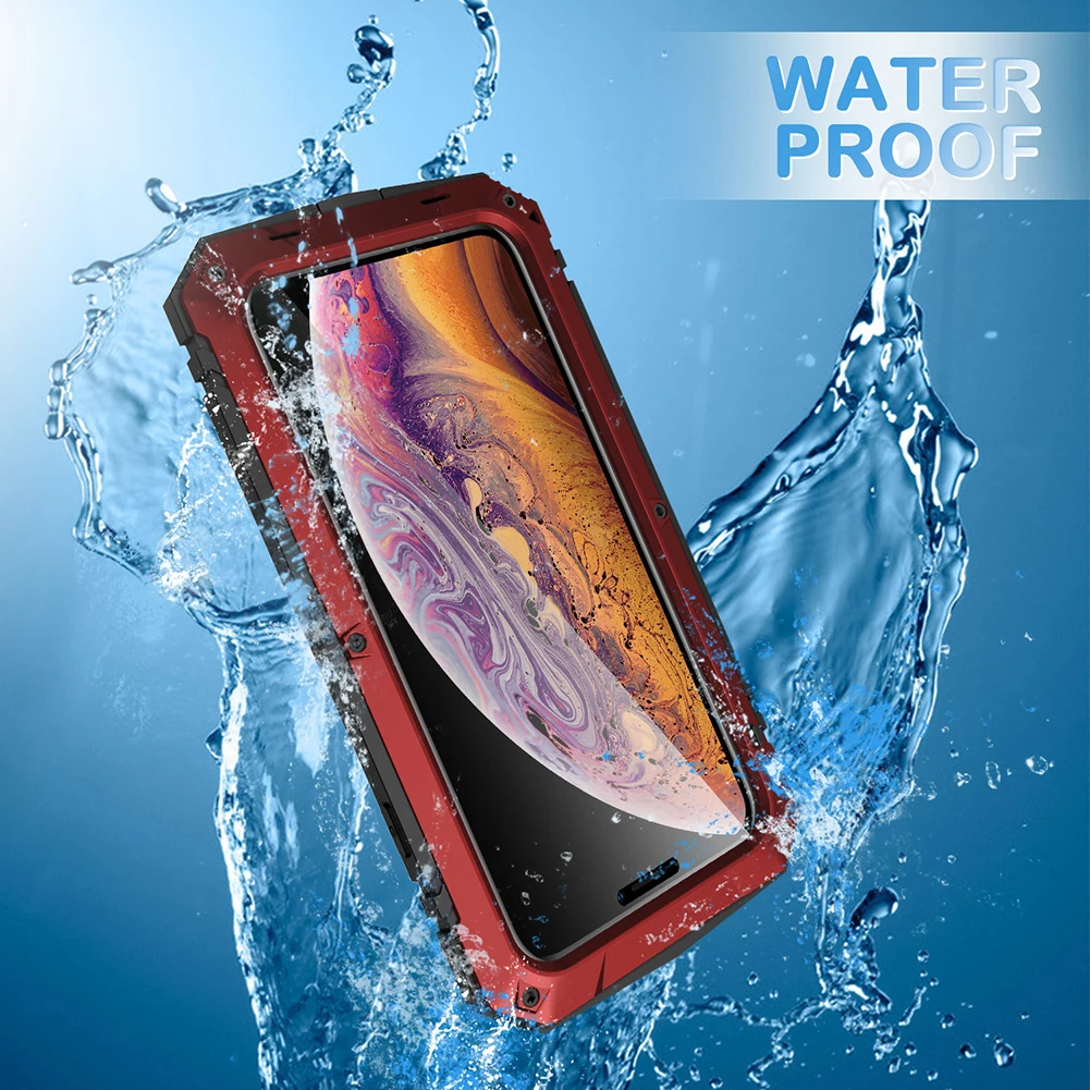 Металлический алюминиевый водонепроницаемый чехол для телефона iPhone XR X XS Max