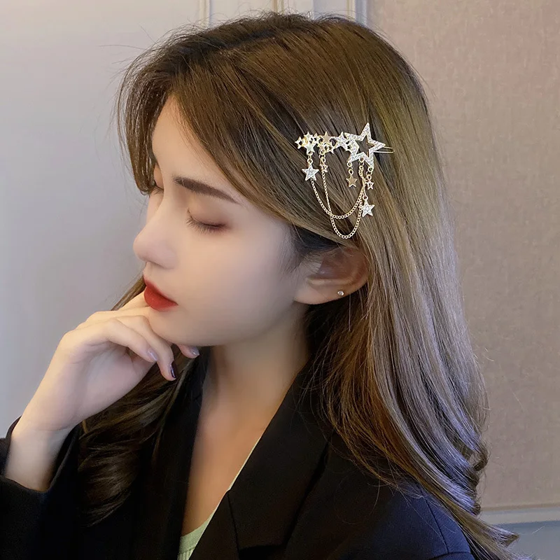 Delicate Stars Tassel Hair Pins Women Elegant Shiny Zircon Rhinestone Headwear Female Trendy Hair Accessories Fashion Hair Clip
Delicate Stars Tassel Hair Pins Women Elegant Shiny Zircon Rhinestone Headwear Female Trendy Hair Accessories Fashion Hair Clip
