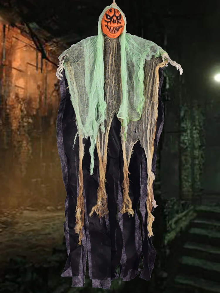 Halloween Decoration Haunted House Secret Room Bar Pumpkin Head Hanging Ghost Devil Scary Props Voice Control Induction Sound
Halloween Decoration Haunted House Secret Room Bar Pumpkin Head Hanging Ghost Devil Scary Props Voice Control Induction Sound