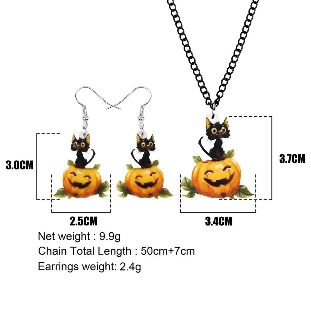 Bonsny Acrylic Halloween Pumpkin Lantern Cat Jewelry Sets Print Lovely Pet Animal Earrings Necklace For Women Girls Trendy Gift
Bonsny Acrylic Halloween Pumpkin Lantern Cat Jewelry Sets Print Lovely Pet Animal Earrings Necklace For Women Girls Trendy Gift