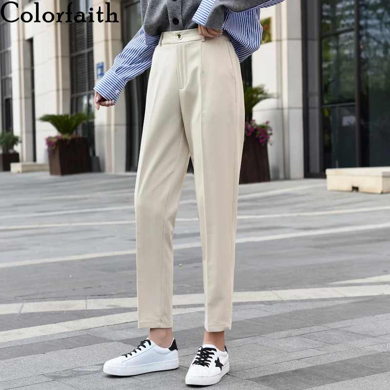 Брюки Colorfaith женские с завышенной талией, элегантные свободные офисные штаны до щиколотки в Корейском стиле, модель P9065, Осень-зима 2019
Брюки Colorfaith женские с завышенной талией, элегантные свободные офисные штаны до щиколотки в Корейском стиле, модель P9065, Осень-зима 2019