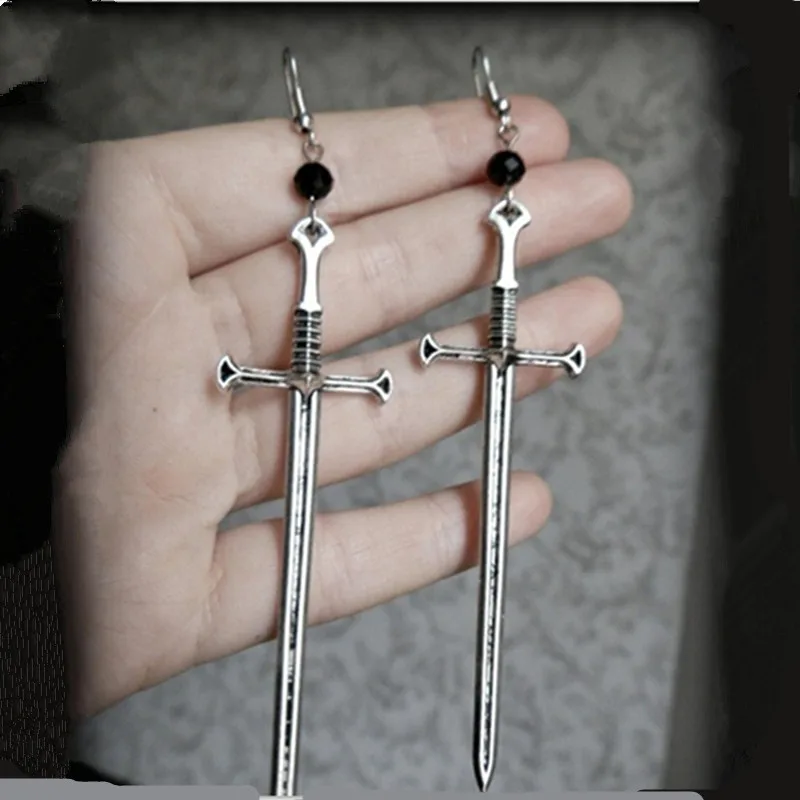 1Pair Vintage Cool Sword Earrings Female Punk Ear Hoops For Womens Jewelry Long Unique Earring Jewelry
1Pair Vintage Cool Sword Earrings Female Punk Ear Hoops For Womens Jewelry Long Unique Earring Jewelry