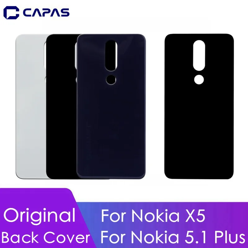 Оригинальная задняя крышка Carcasa для Nokia 5 1 Plus стекло + пластик ПК X5 аккумулятора