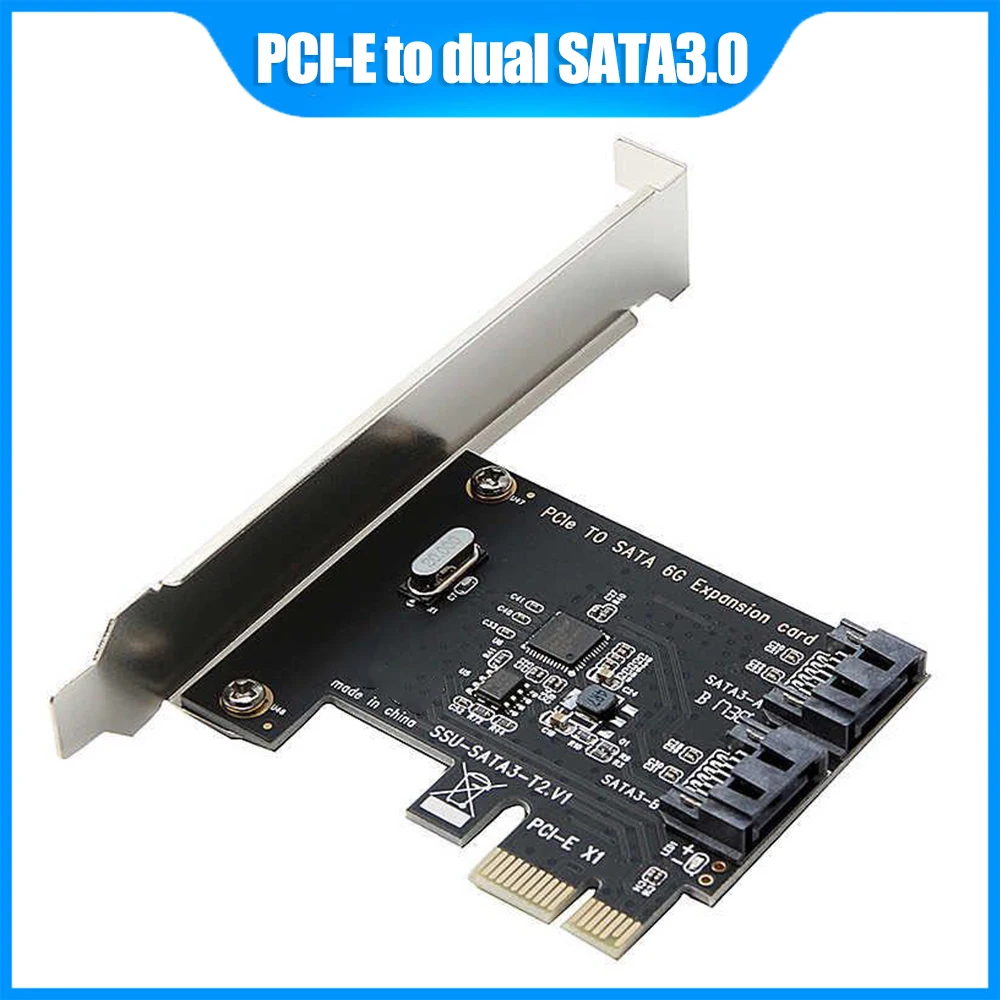 PCI-E 2.0 X1 To 2 Ports SATA III 6GB/s Internal Converter PCI Express Controller Adapter Card For SATA HDD SSD
PCI-E 2.0 X1 To 2 Ports SATA III 6GB/s Internal Converter PCI Express Controller Adapter Card For SATA HDD SSD