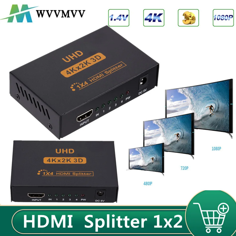 4K HDMI-compatible Splitter 1x4 Full HD 1080P Video HDMI Switch Switcher 1 in 4 out Amplifier Adapter For DVD PS3 HDTV Xbox
4K HDMI-compatible Splitter 1x4 Full HD 1080P Video HDMI Switch Switcher 1 in 4 out Amplifier Adapter For DVD PS3 HDTV Xbox