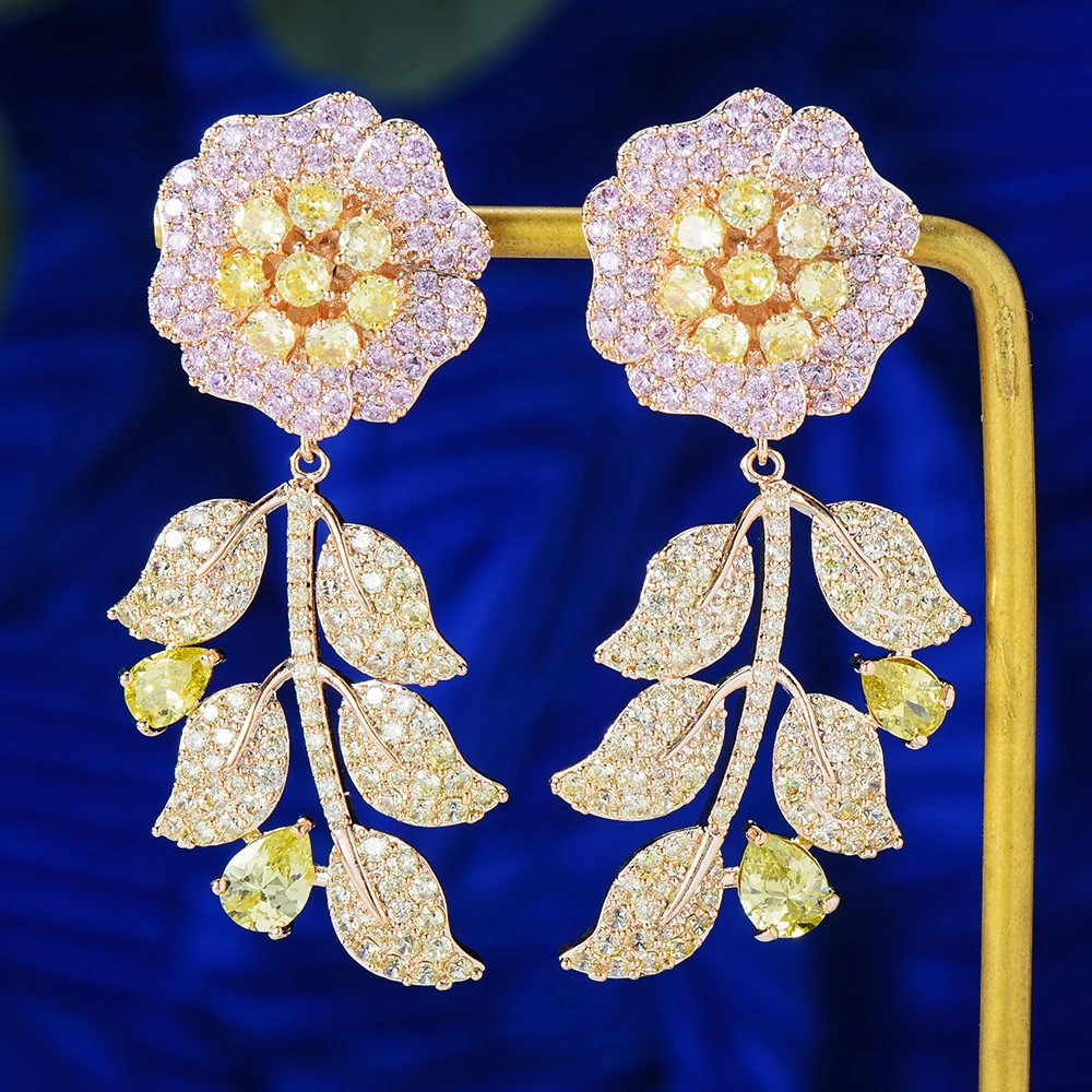 Siscathyy Fashion Elegant Flower Drop Earrings For Women Luxurious Full Cubic Zirconia Long Earrings Wedding Party Jewelry Gifts
Siscathyy Fashion Elegant Flower Drop Earrings For Women Luxurious Full Cubic Zirconia Long Earrings Wedding Party Jewelry Gifts