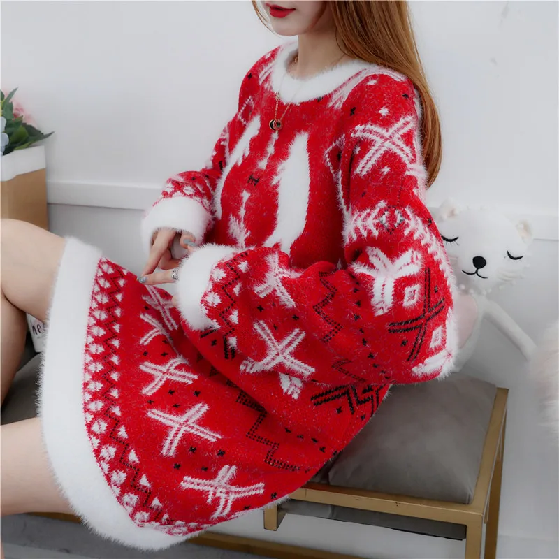 EBAIHUI Women's Sweater Autumn Winter Warm Christmas O Neck Leisure Oversize Mid-length Lady Jumper Knitted Festival Pullover
EBAIHUI Women's Sweater Autumn Winter Warm Christmas O Neck Leisure Oversize Mid-length Lady Jumper Knitted Festival Pullover
