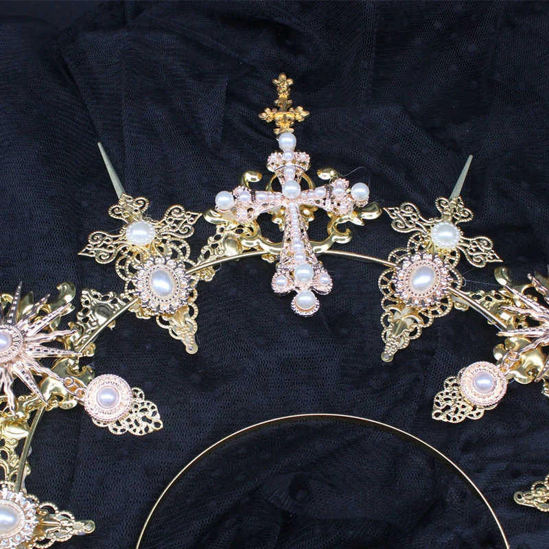 Gothic Lolita Tiara Crown Headband Diy Material Package Sun Goddess Halo Parts Wedding Bride Accessories
Gothic Lolita Tiara Crown Headband Diy Material Package Sun Goddess Halo Parts Wedding Bride Accessories