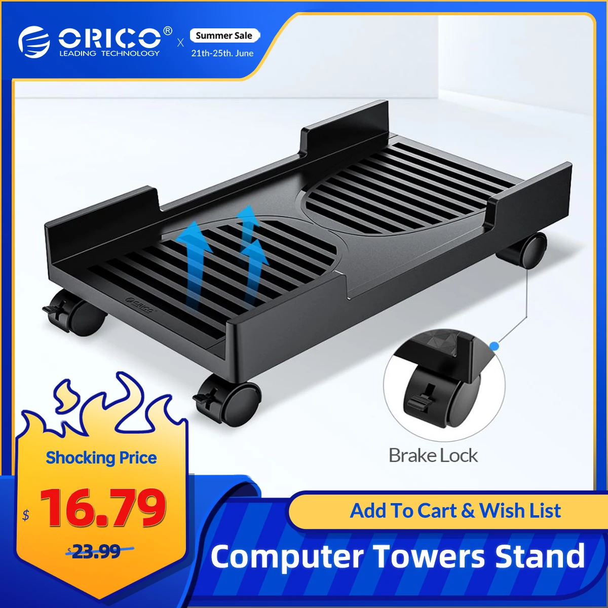 ORICO Mobile Computer Towers Stand CPU Rolling Holder Desktop Bracket with Locking Caster Wheels for Computer Cases PC Gaming
ORICO Mobile Computer Towers Stand CPU Rolling Holder Desktop Bracket with Locking Caster Wheels for Computer Cases PC Gaming
