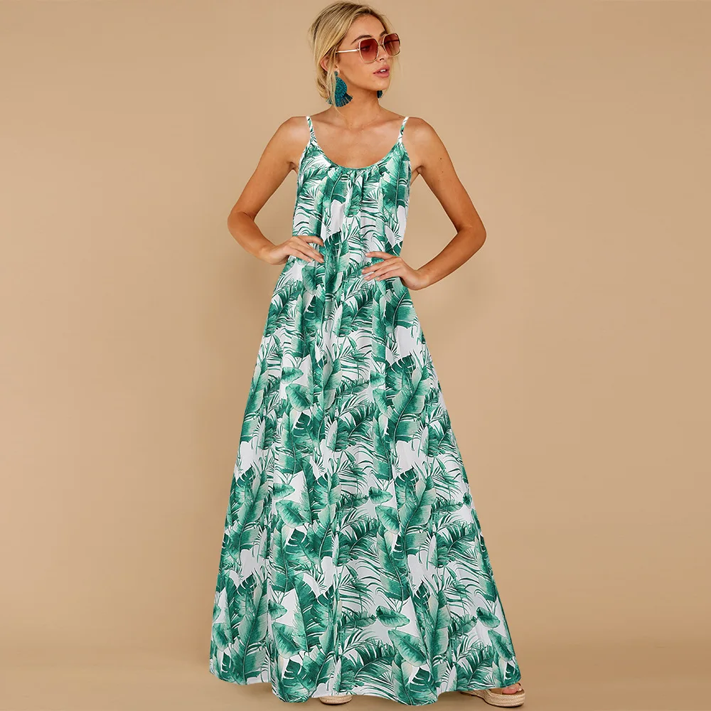 Summer Women Sling Printing Dress Sexy Sleeveless Loose Big Swing Sundress Bohemian Girls Beach Casual Maxi Long Dress Vestidos 
Summer Women Sling Printing Dress Sexy Sleeveless Loose Big Swing Sundress Bohemian Girls Beach Casual Maxi Long Dress Vestidos