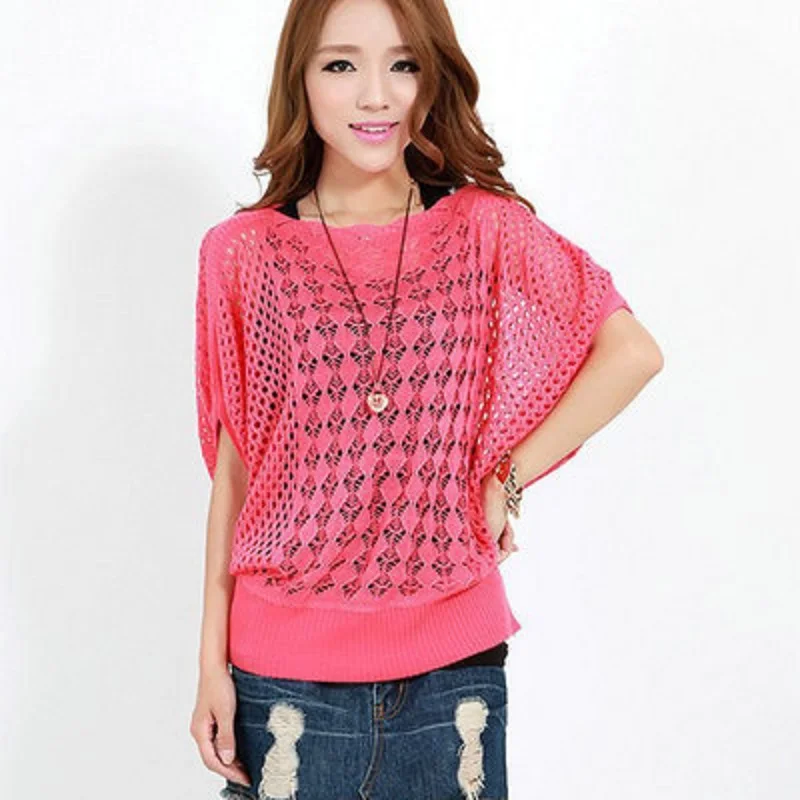 Women New Fashion Sweaters Summer Autumn Loose Hollow Out Bat Sleeve Knit Thin Pullover Cheap Clothes Knitwear Sweaters 2C0224
Women New Fashion Sweaters Summer Autumn Loose Hollow Out Bat Sleeve Knit Thin Pullover Cheap Clothes Knitwear Sweaters 2C0224