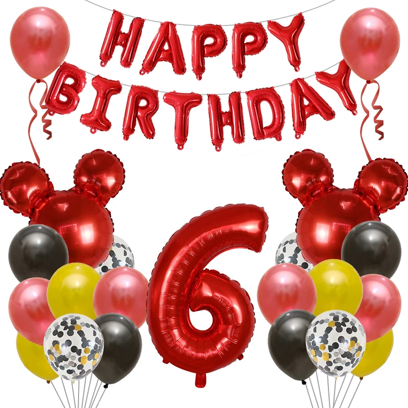 Happy Birthday Decoration Balloon Mickey Minnie Mouse head Ballon Baby Shower 1 2 3st number Foil Ballon Cartoon Confetti Globos
Happy Birthday Decoration Balloon Mickey Minnie Mouse head Ballon Baby Shower 1 2 3st number Foil Ballon Cartoon Confetti Globos