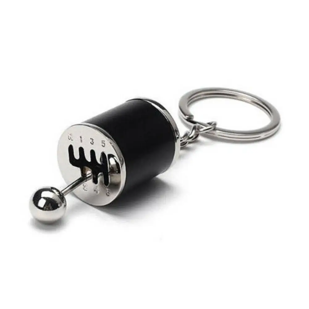 Creative Keychains Six-Speed Manual Shift Gear Keychain Auto Car's Parts Toy Short Shifter Knob Metal Gift Race Car Stalls Head |