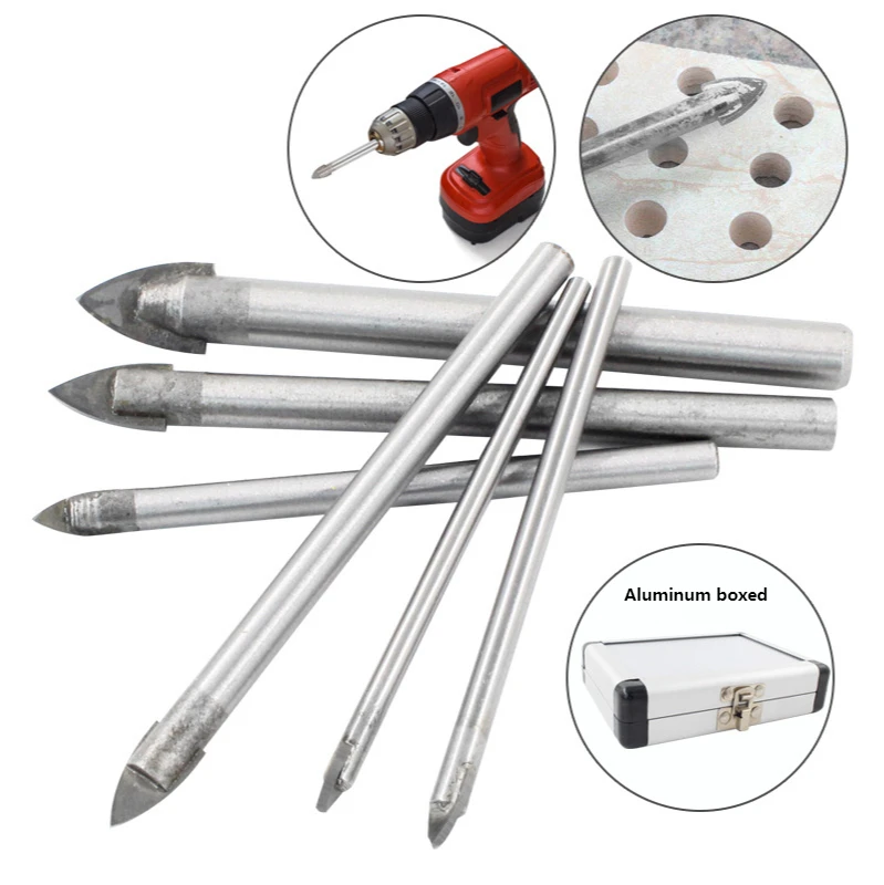 6Pcs/Set 3-10mm Glass Tile diamond Tip Drill Bit Set Tungsten Carbide Tipped Spear Head Ceramic Tile Marble Mirror Drill Bits
6Pcs/Set 3-10mm Glass Tile diamond Tip Drill Bit Set Tungsten Carbide Tipped Spear Head Ceramic Tile Marble Mirror Drill Bits