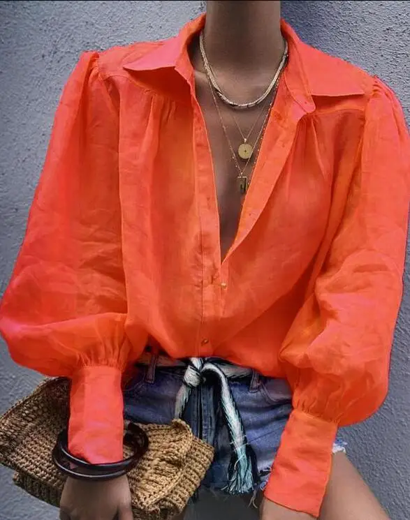 Женская плотная блузка рубашка офисная с длинным рукавом и v-образным вырезом 2019 |