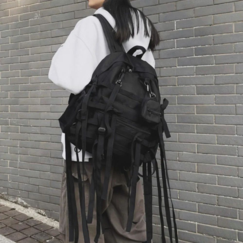 2020 Japan Harajuku Black Backpacks Travel Bag Casual Shoulder Backpack Gothic Punk Goth Fashion Unisex Couple School Bags
2020 Japan Harajuku Black Backpacks Travel Bag Casual Shoulder Backpack Gothic Punk Goth Fashion Unisex Couple School Bags