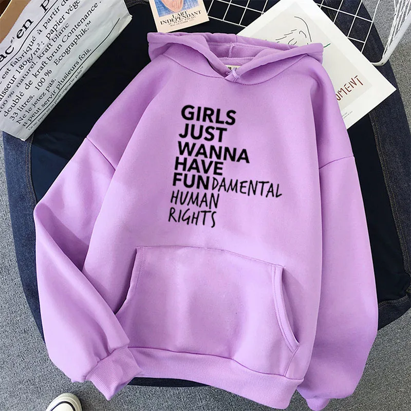 Letter Print Hoodies Loose Sweatshirts Pullovers Feminist Feminism Women Girls Just Wanna Have Fundamental Human Rights
Letter Print Hoodies Loose Sweatshirts Pullovers Feminist Feminism Women Girls Just Wanna Have Fundamental Human Rights