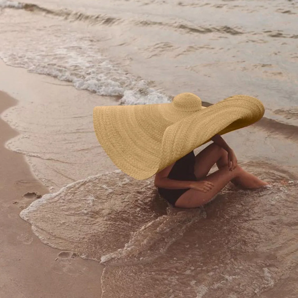 Fashion Bazaar Beach Oversized Folding Sunshade Beach Straw Hat Fashion Large Sun Hat Beach Anti-UV Sun Protection Foldable 
Fashion Bazaar Beach Oversized Folding Sunshade Beach Straw Hat Fashion Large Sun Hat Beach Anti-UV Sun Protection Foldable