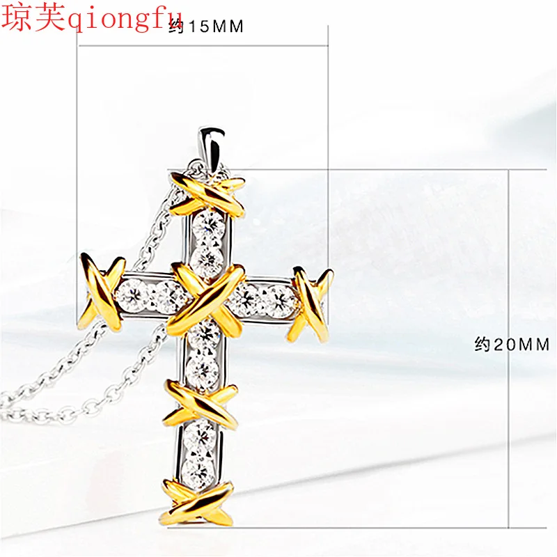 Gold Platinum Two-tone Cross Diamond Necklace Europe and America XO Shape Personality Pendant Jesus Cross Faith Pendant
Gold Platinum Two-tone Cross Diamond Necklace Europe and America XO Shape Personality Pendant Jesus Cross Faith Pendant