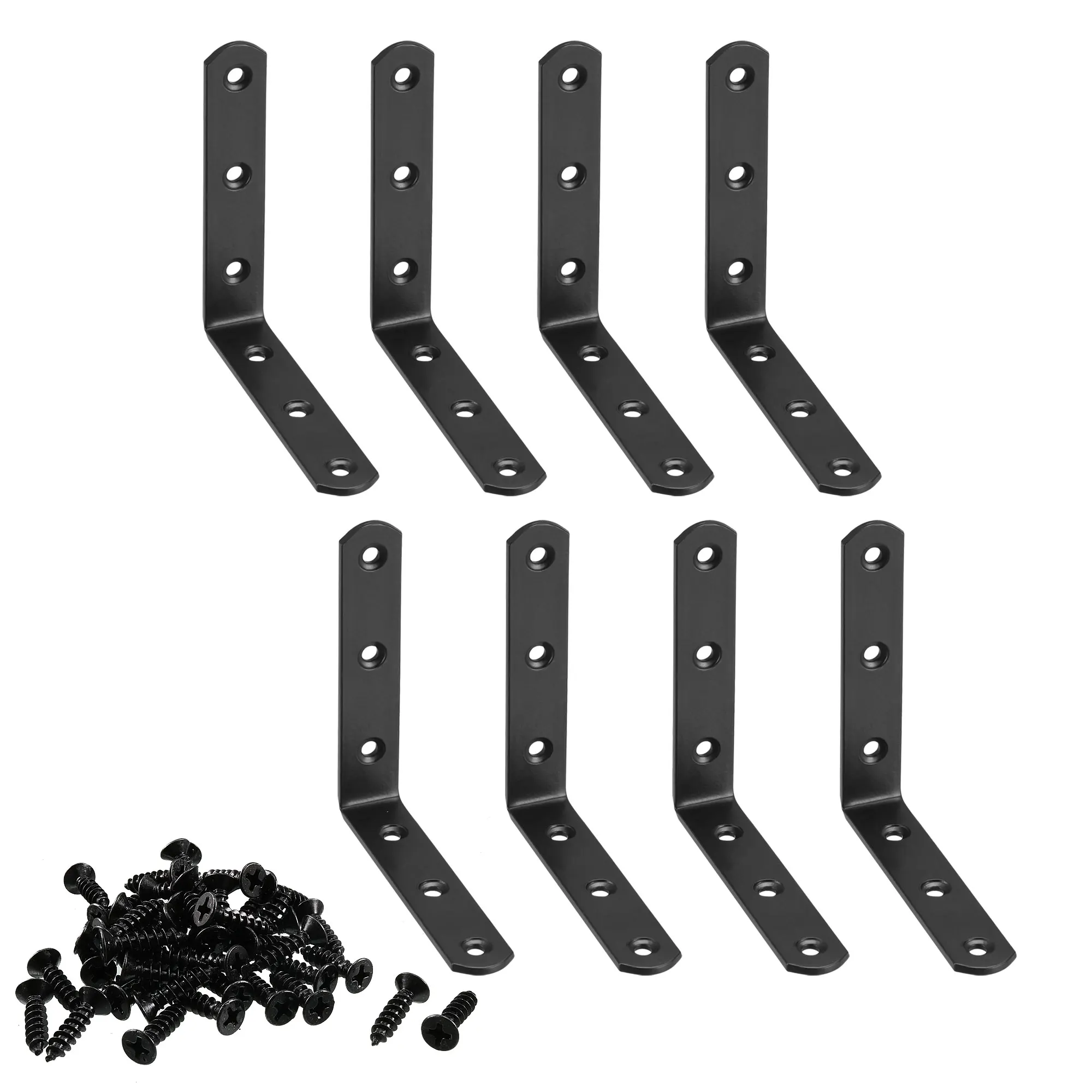 Uxcell Corner Brace Angle Bracket Fastener L Shape 100mmx100mmx20mm Black Round End with Screws, 8pcs
Uxcell Corner Brace Angle Bracket Fastener L Shape 100mmx100mmx20mm Black Round End with Screws, 8pcs