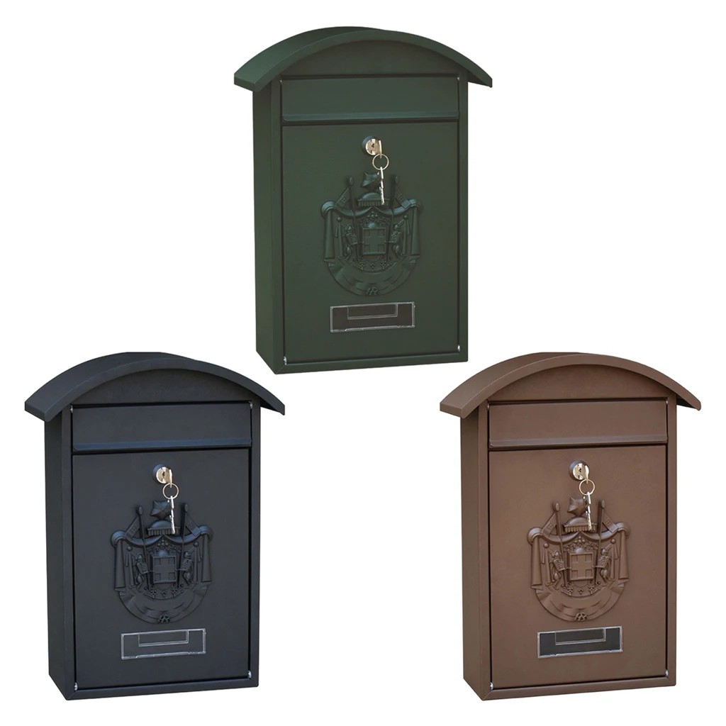 Metal Retro Mailbox Wall Mounted Mail Secure Locking Mail Box Top Loading Gate Decorative Vintage Style Letter Suggestion Box 
Metal Retro Mailbox Wall Mounted Mail Secure Locking Mail Box Top Loading Gate Decorative Vintage Style Letter Suggestion Box