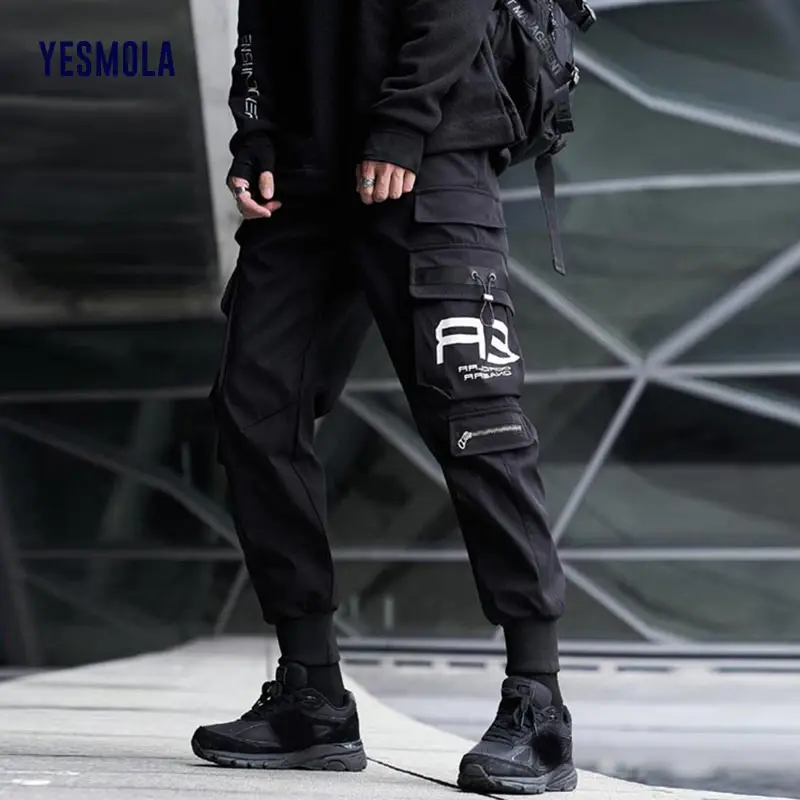 

Брюки-карго YESMOLA мужские, модные штаны в стиле хип-хоп, шаровары в стиле Харадзюку, уличная одежда, джоггеры, спортивные повседневные штаны с несколькими карманами