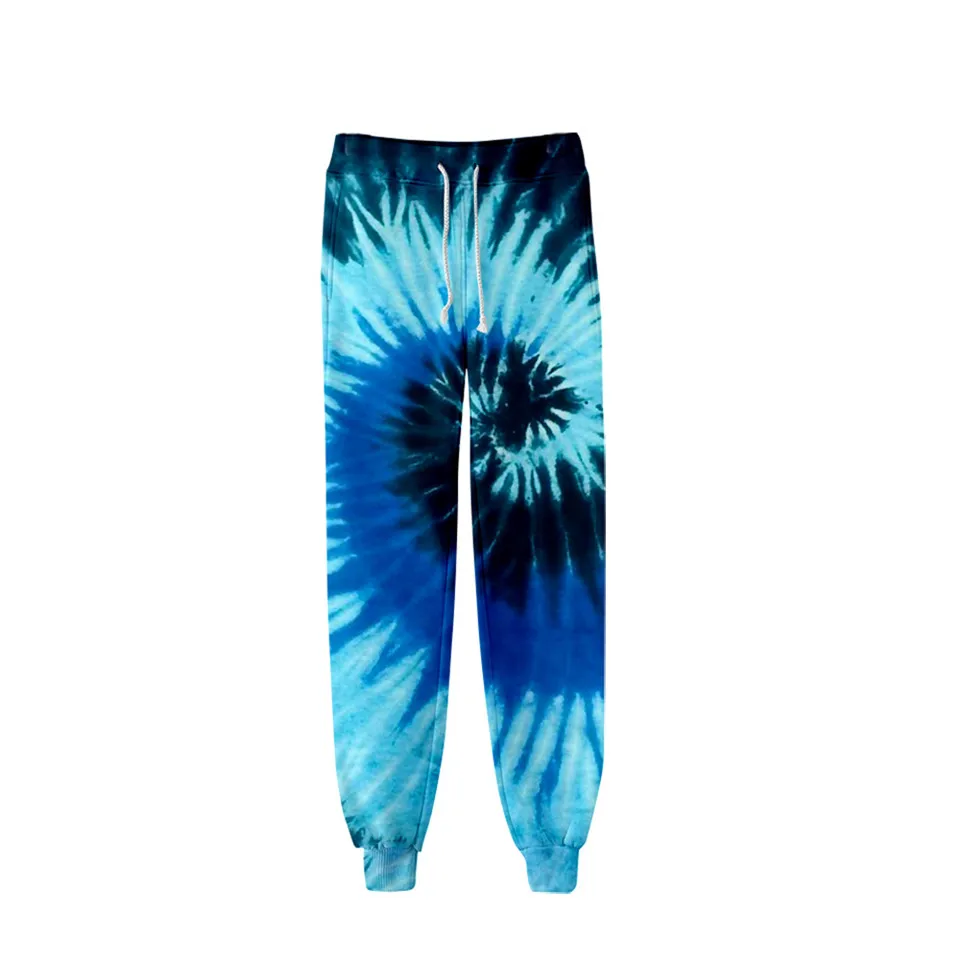 Джоггеры Tie Dye с высокой талией и широкой Красочные мужские/женские мужские