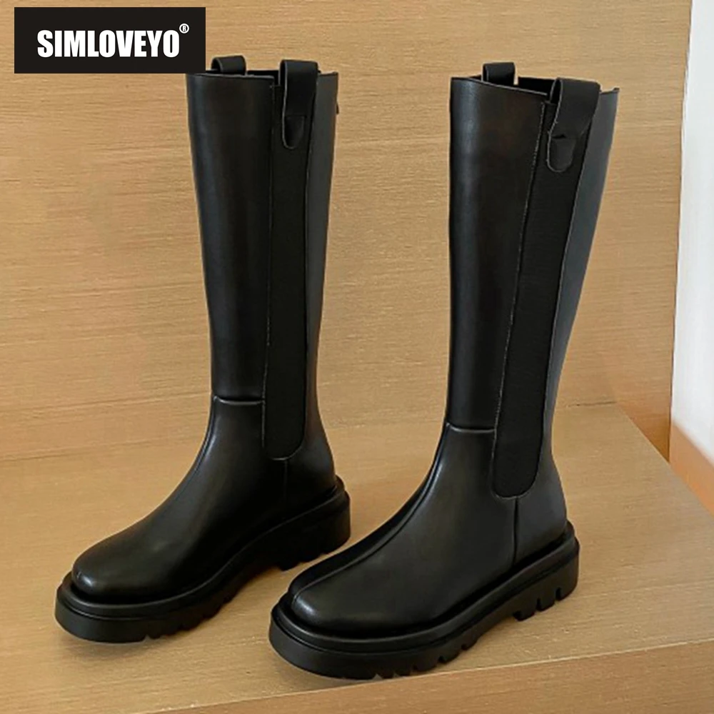 SIMLOVEYO Size 33-43 Slip On Genuine Leather Boots Women Thick High Sole Chelsea British Style Winter Platform Knee High Bootie
SIMLOVEYO Size 33-43 Slip On Genuine Leather Boots Women Thick High Sole Chelsea British Style Winter Platform Knee High Bootie