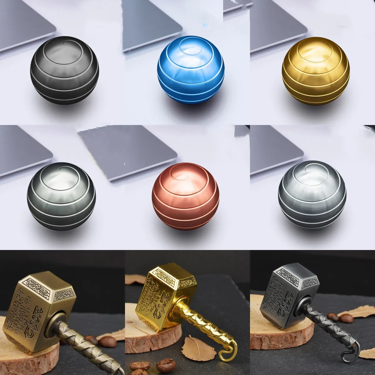 38mm Desktop Decompression Rotating Spherical Gyroscope Office Desk Fidget Toys & Hammer Shape Hand Spinner Toy Made by Metal
38mm Desktop Decompression Rotating Spherical Gyroscope Office Desk Fidget Toys & Hammer Shape Hand Spinner Toy Made by Metal
