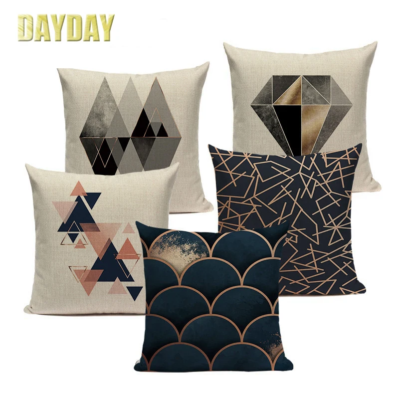 DAYDAY Cojines Linen Cojines Geometric Blue Cushion Cover 45*45 Pillowcase Home Decoration Pillowcase Bed Sofa Decoration
DAYDAY Cojines Linen Cojines Geometric Blue Cushion Cover 45*45 Pillowcase Home Decoration Pillowcase Bed Sofa Decoration