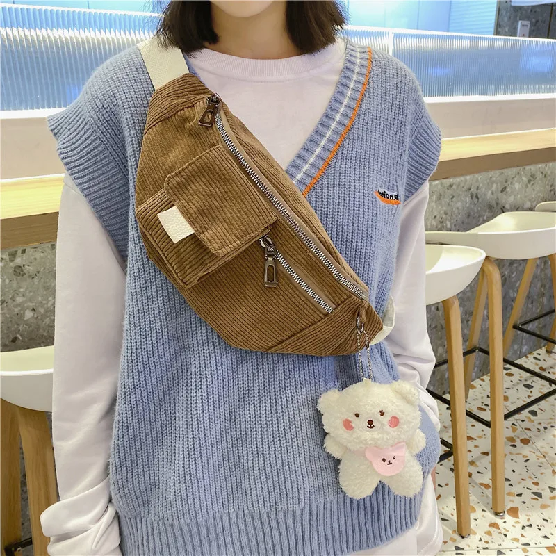 Женская Вельветовая поясная сумка в японском стиле с подвесным медведем, Модный милый кошелек, многофункциональная нагрудная сумка
Женская Вельветовая поясная сумка в японском стиле с подвесным медведем, Модный милый кошелек, многофункциональная нагрудная сумка