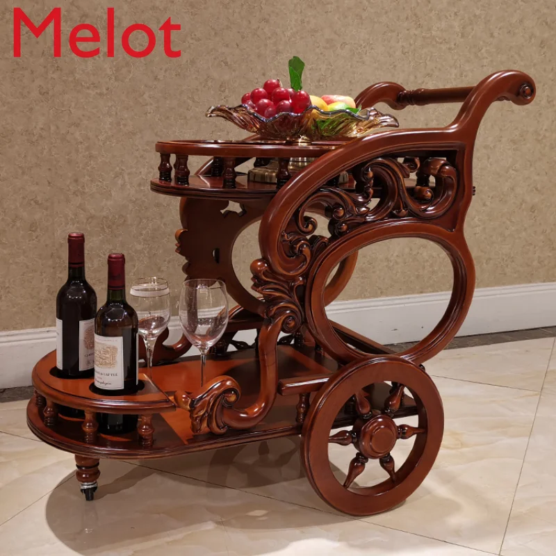 European-style Dining Cart Trolley Hotel Commercial Solid Wood Mobile Tea Cart Household Trolley European Double-decker Wine
European-style Dining Cart Trolley Hotel Commercial Solid Wood Mobile Tea Cart Household Trolley European Double-decker Wine