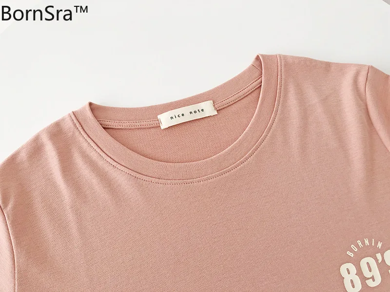 BornSra Letter Printed Women T-Shirt Casual Cotton Tops Shirts for Women 2020 Summer Korean Style Short-sleeved Ladies Tees
BornSra Letter Printed Women T-Shirt Casual Cotton Tops Shirts for Women 2020 Summer Korean Style Short-sleeved Ladies Tees