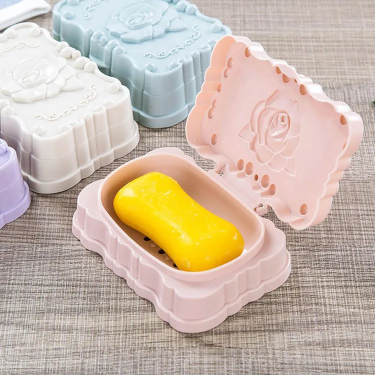 New Style with Lid Waterproof Soap Box Water Draining Rose Soap Dish Creative Large Size Travel Soap Holder Soap Holder 
New Style with Lid Waterproof Soap Box Water Draining Rose Soap Dish Creative Large Size Travel Soap Holder Soap Holder