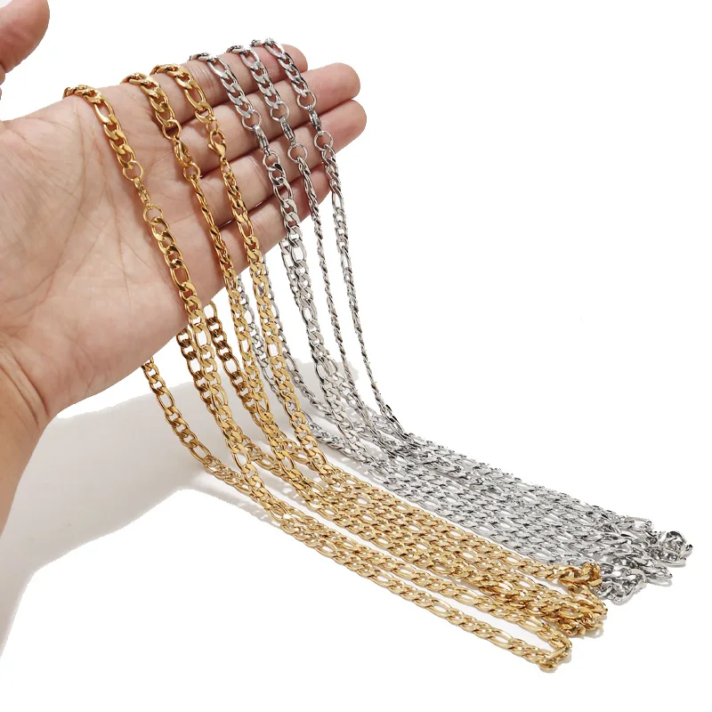1pc Stainless Steel Gold Plated Figaro Chains 6mm Width 3:1 Necklaces Cable Link Chain 60cm Necklace For Hip Hop Jewelry Gifts
1pc Stainless Steel Gold Plated Figaro Chains 6mm Width 3:1 Necklaces Cable Link Chain 60cm Necklace For Hip Hop Jewelry Gifts