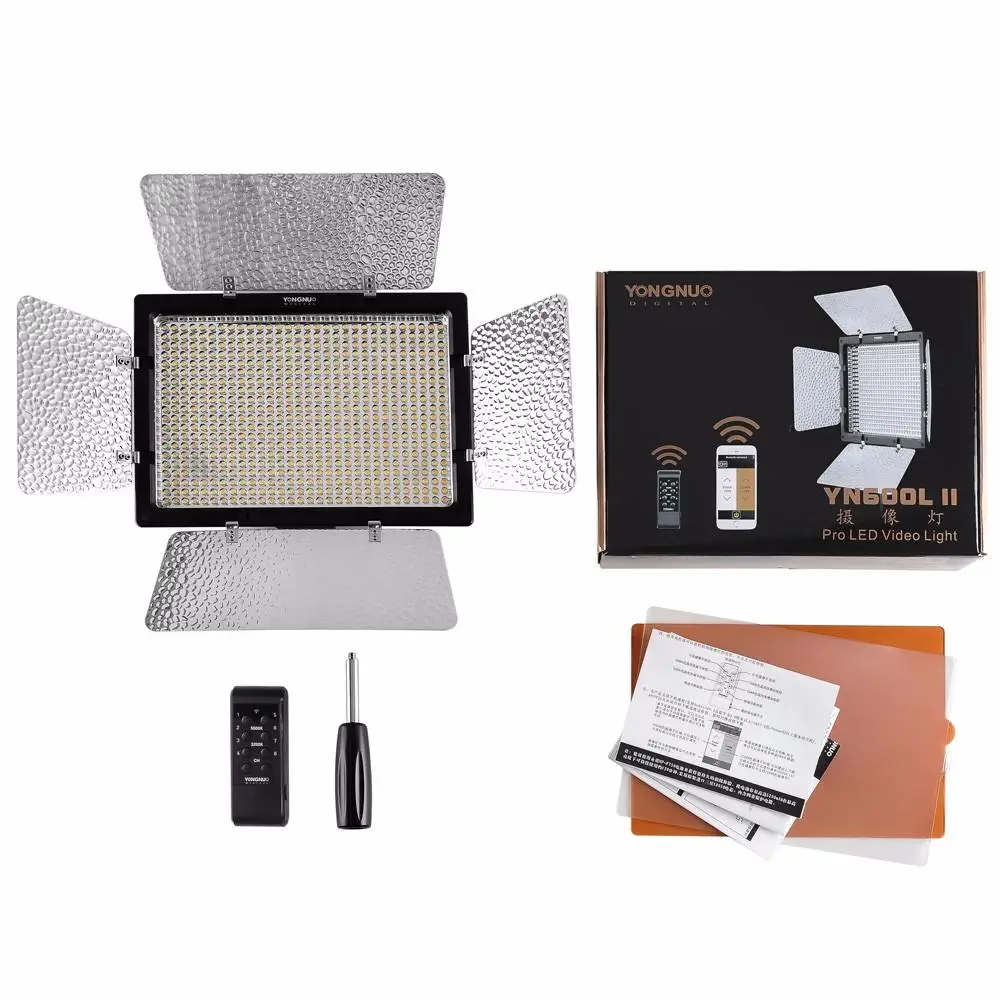 YONGNUO YN600L II YN600L II 600 LED Video Light Panel 3200-5500K + charger+NP-F550 battery+AC Power Adapter
YONGNUO YN600L II YN600L II 600 LED Video Light Panel 3200-5500K + charger+NP-F550 battery+AC Power Adapter